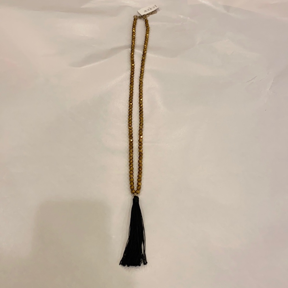 NWT JCrew Factory Long Gold Bead Necklace